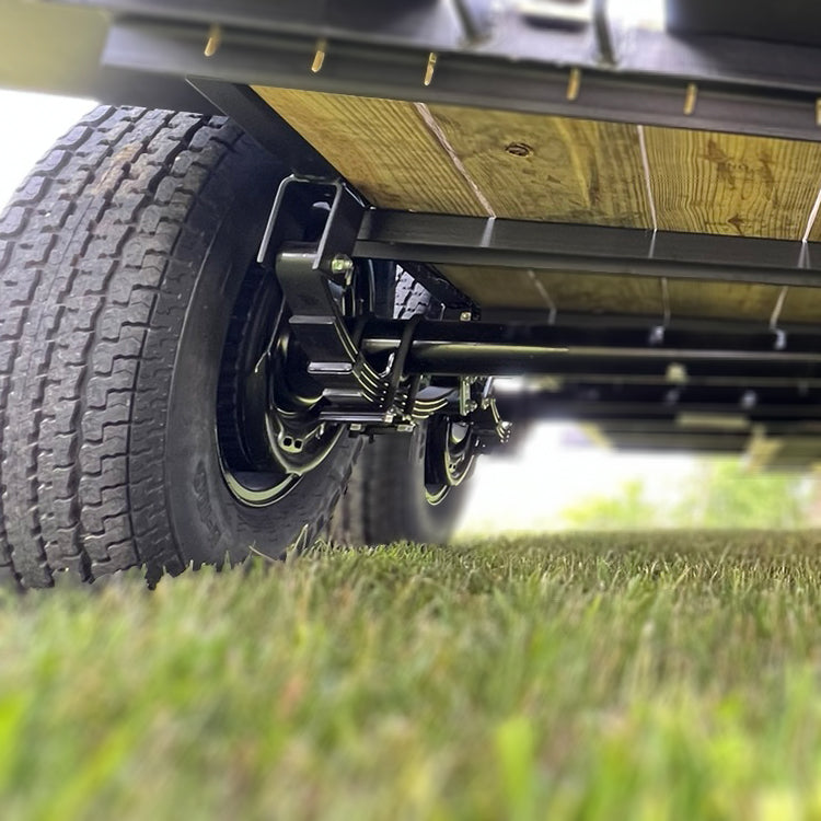 Dual axles with leaf spring suspension
