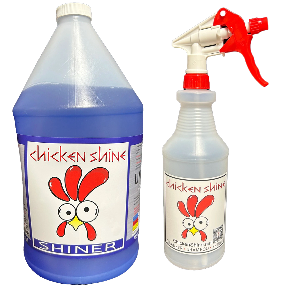 1 Gallon Chicken Shine Shiner Kit | Protection Spray & Refillable Bottle